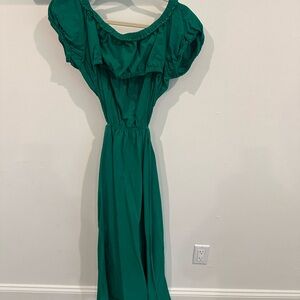 Cotton green summer dress